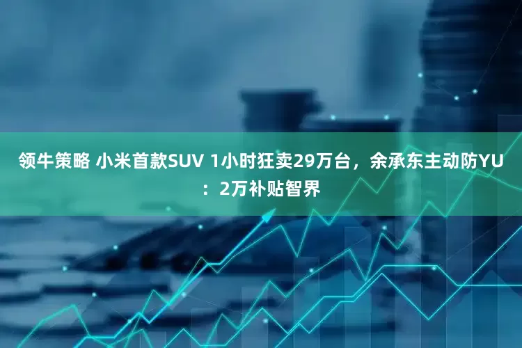 领牛策略 小米首款SUV 1小时狂卖29万台，余承东主动防YU：2万补贴智界